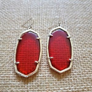 𝅺Kendra Scott Elle Drop Earrings Red & Gold